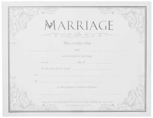 Marriage Certificate Edit